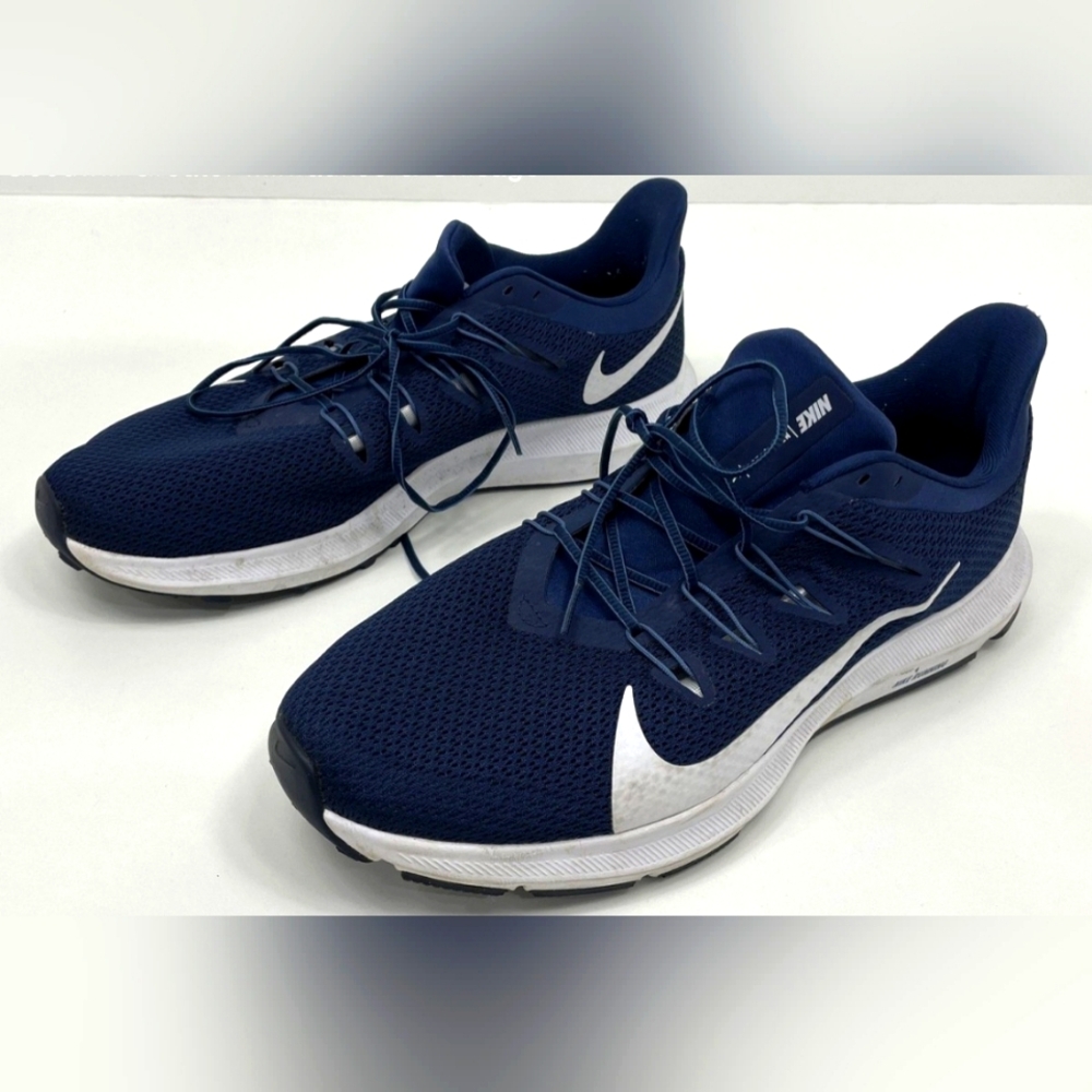 Nike Quest 2 Flywire Navy Blue Mesh Running Athletic Sneakers Trainers Men 13